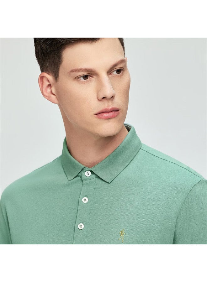Dancing Wolves Men's Summer Cool Short Sleeve Polo Shirt Men's Breathable Sweat-absorbing Turn-down Collar Top Men - Image 2