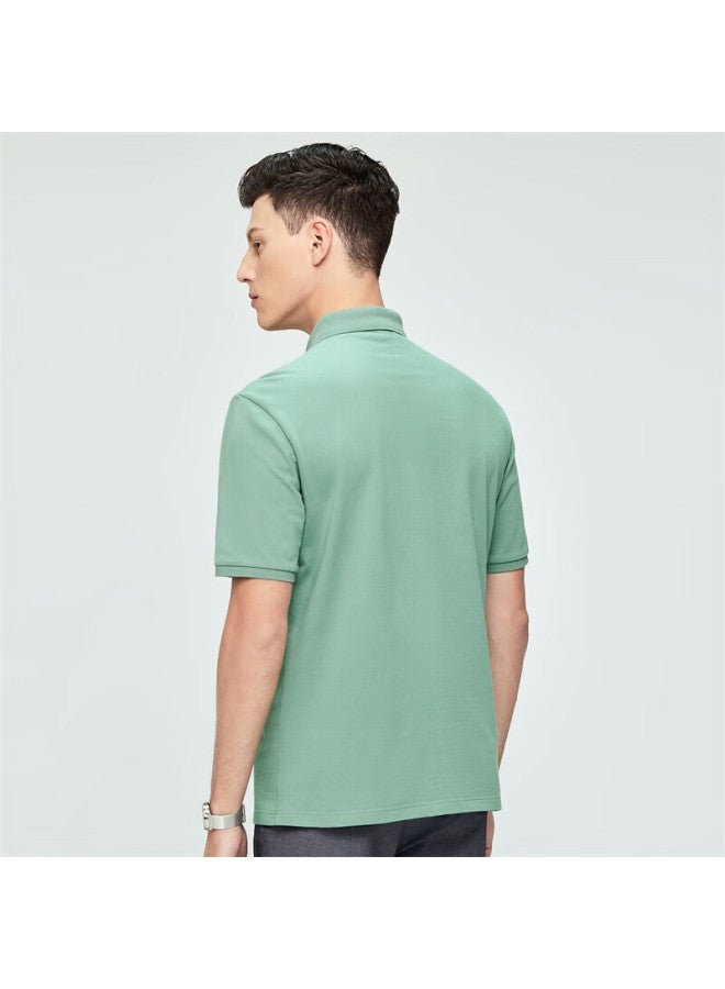 Dancing Wolves Men's Summer Cool Short Sleeve Polo Shirt Men's Breathable Sweat-absorbing Turn-down Collar Top Men - Image 1