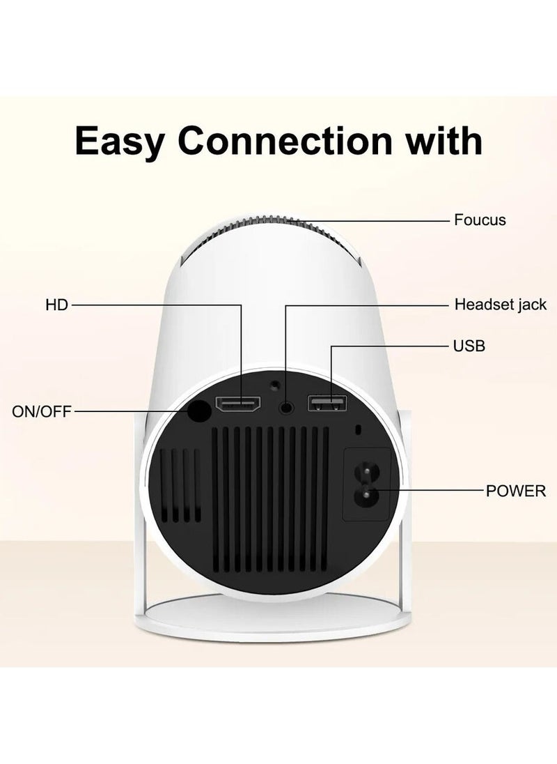 Eworld - Immersive 4K Smart Portable Projector with Built-In Speakers, Screen Mirroring, and Advanced Connectivity Features for HD Home Cinema Experience - Image 1