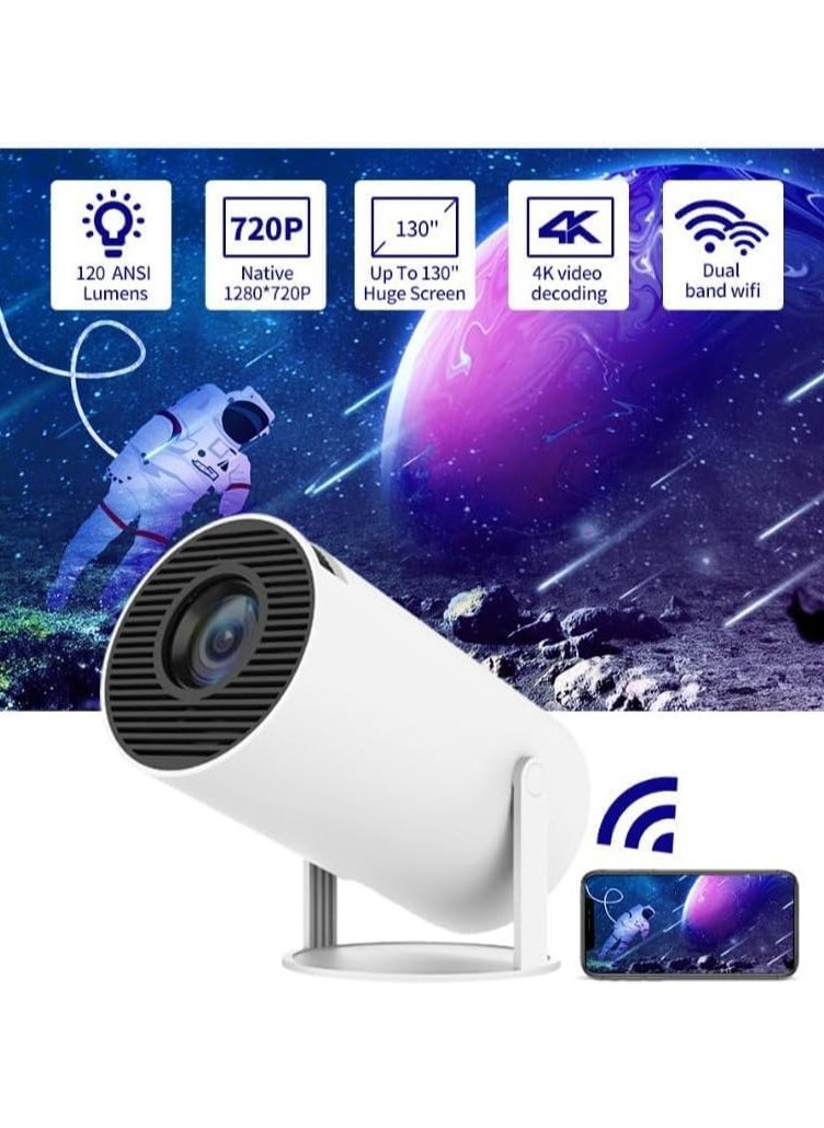 Eworld - Immersive 4K Smart Portable Projector with Built-In Speakers, Screen Mirroring, and Advanced Connectivity Features for HD Home Cinema Experience - Image 1