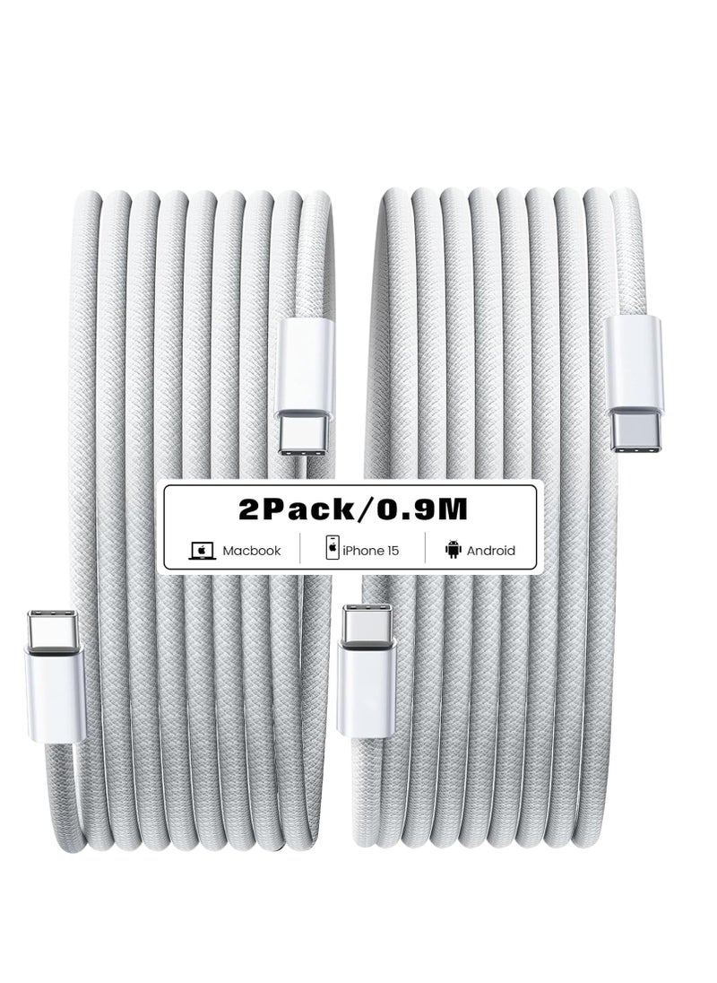 2Pack USB C to USB C Charging Cable 3ft 60W for Apple,Type C to Type C Fast Charger Cord for iPhone 15/iPhone 16/16 Pro/16 Plus/16 Pro Max, for MacBook Pro Air/2019/18/17/16,for iPad Air 4/5/iPad Mi