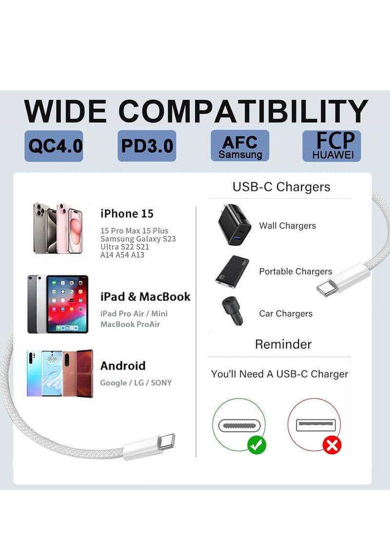 2Pack USB C to USB C Charging Cable 3ft 60W for Apple,Type C to Type C Fast Charger Cord for iPhone 15/iPhone 16/16 Pro/16 Plus/16 Pro Max, for MacBook Pro Air/2019/18/17/16,for iPad Air 4/5/iPad Mi