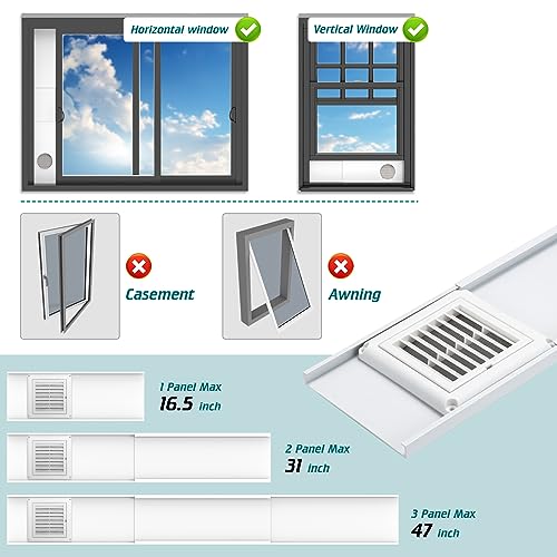 Daisypower Dryer Vent Window Kit,4" Adjustable Window Vent Kit with Outdoor Dryer Vent Cover - Image 3