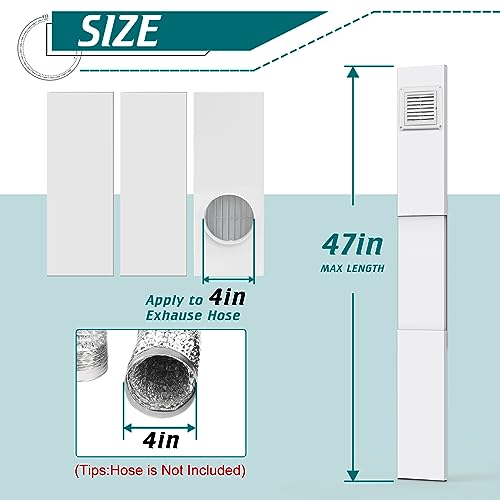Daisypower Dryer Vent Window Kit,4" Adjustable Window Vent Kit with Outdoor Dryer Vent Cover - Image 2
