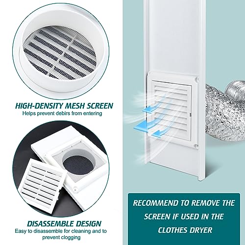 Daisypower Dryer Vent Window Kit,4" Adjustable Window Vent Kit with Outdoor Dryer Vent Cover - Image 5