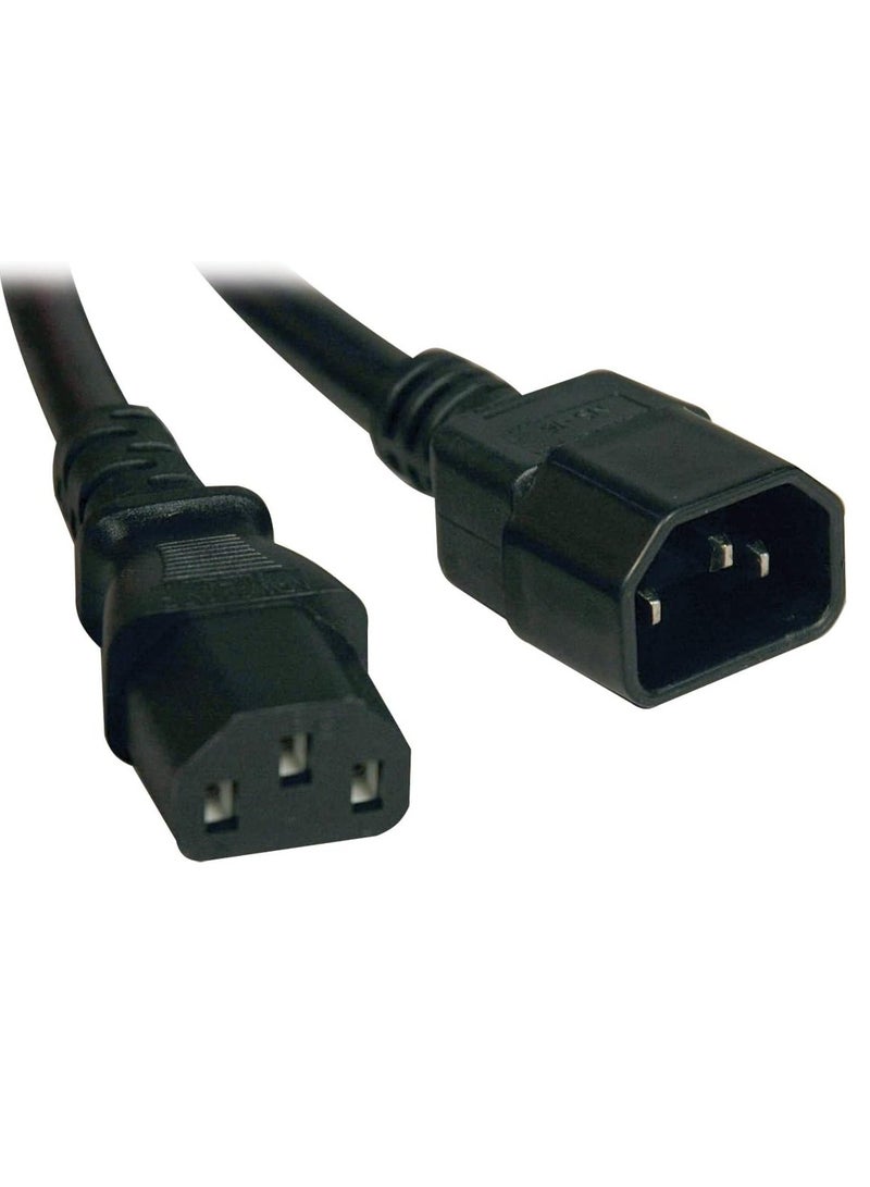 Computer Power Extension Cable PDU Cord- Power Adapter Cord C14 to 5-15R, 2ft | 125V 13A Heavy Duty Power Extension Cable | Premium Quality Power Connector for Servers, UPS, PDU, PCs & More - Image 1