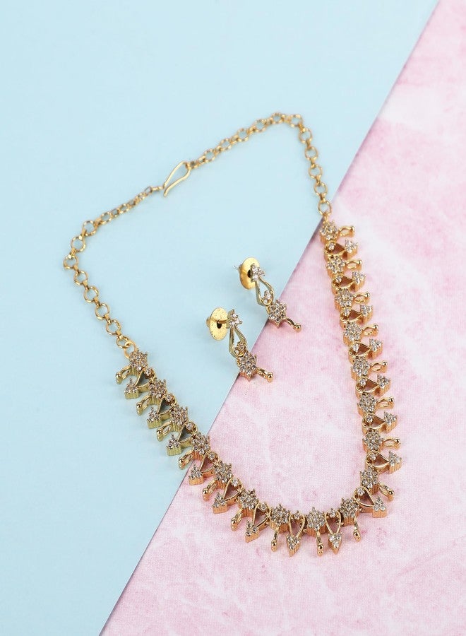 Thrillz Gold Plated Traditional Ad Oxidised Necklace Set Jewellery For Women Stylish Anti Tarnish Choker Neckpieces Accessories Gift For Woman, Girls, Ladies, Wife & Girlfriend (Design) - Image 4