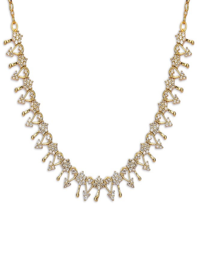Thrillz Gold Plated Traditional Ad Oxidised Necklace Set Jewellery For Women Stylish Anti Tarnish Choker Neckpieces Accessories Gift For Woman, Girls, Ladies, Wife & Girlfriend (Design) - Image 1