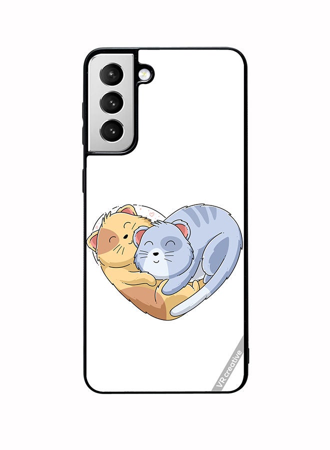 VR CREATIVE Protective Case Cover For Samsung Galaxy S22 5G Klover Cat Design Multicolour - Image 1