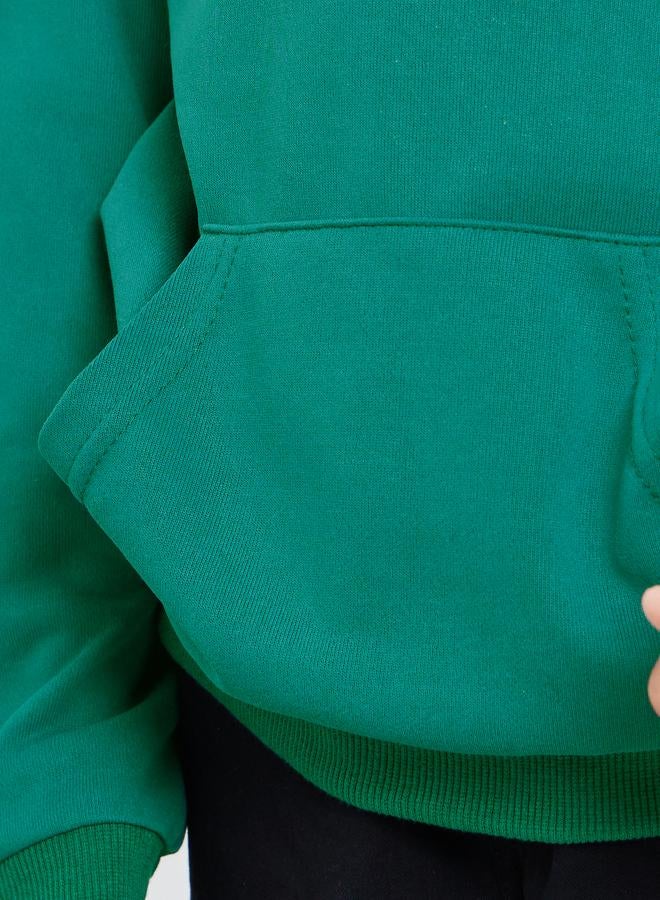 ستايلي ستيلي هودي مريح باللون الأخضر الداكن للأولاد بجيوب أمامية - Image 3