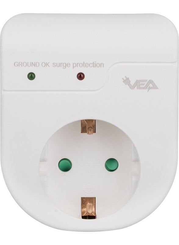 BYR Vea VE-22416 16 Ampere - 3500 Watt Single Surge Protected Socket with LED Indicator [ tek]  - Image 1