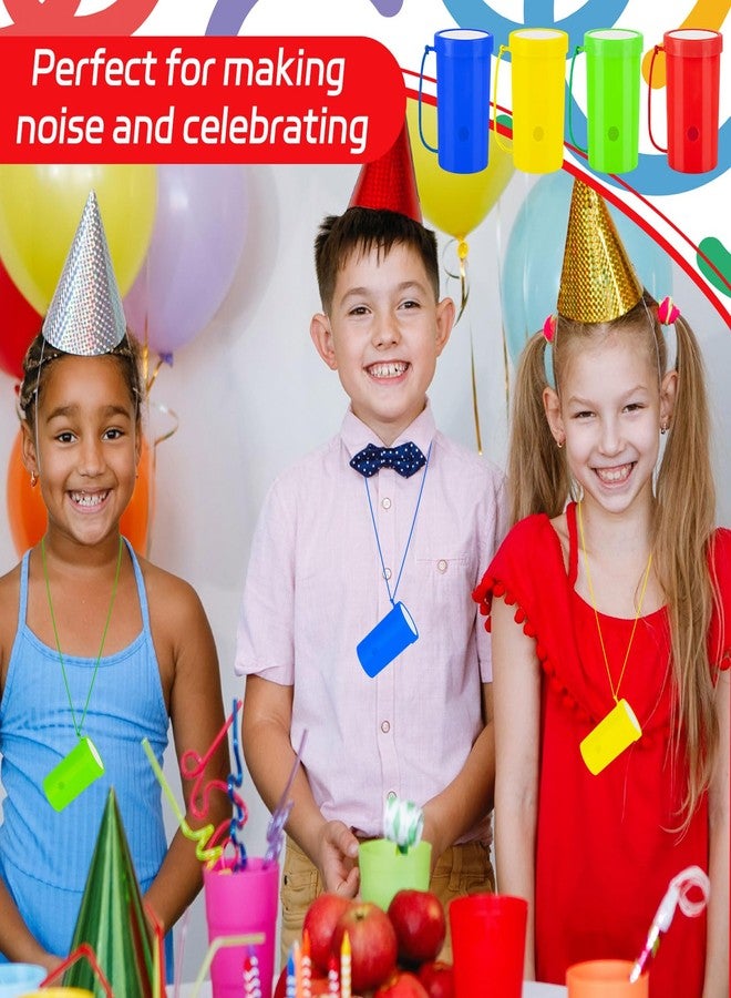 Demonwer 12 Pcs Mini Air Horns 3 Inch Noisemakers for Sporting Events Loud Noise Maker Blow Horn Noise Whistle with Lanyard for Birthday Holiday Party Graduation Celebrations Goodie Bag Fillers - Image 4
