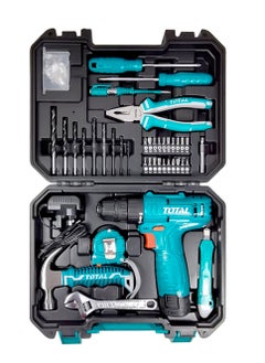 TOTAL TDLI12415  81 Piece Tool Set Cordless Screwdriver and Drill Set Li-Ion 12v 10mm / 220V-240V~50/60Hz / Wrench / Bits Tool Station  - Image 5