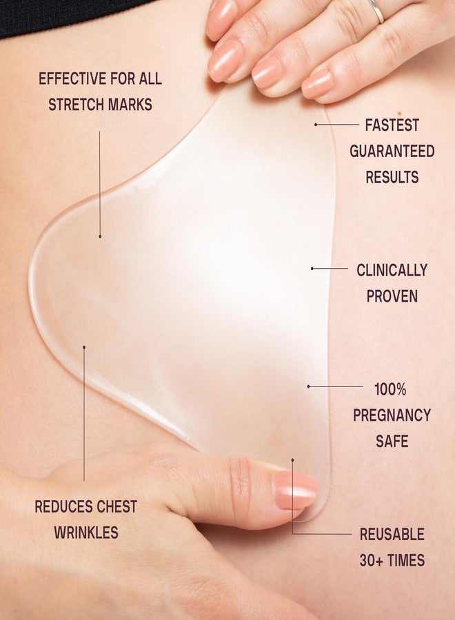 Dermaclara Silicone Patch Chest & Body Kit - Silicone Chest Patches for Wrinkles, Reusable Wrinkle Pads, Overnight Scar Treatment for Pregnancy, Stretch Marks, Up to 30 Uses - 2 Patches & Cleaner - Image 5