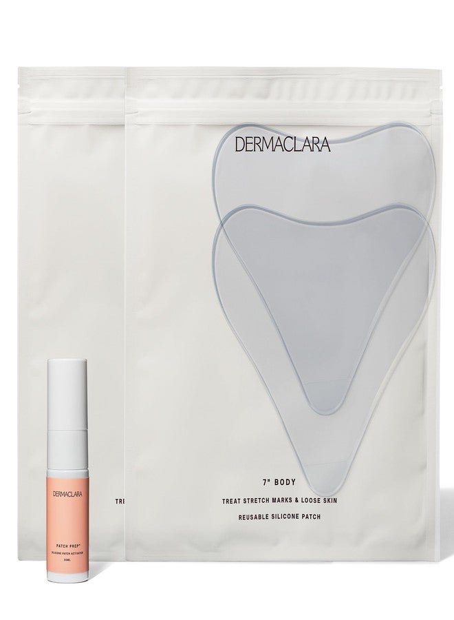 Dermaclara Silicone Patch Chest & Body Kit - Silicone Chest Patches for Wrinkles, Reusable Wrinkle Pads, Overnight Scar Treatment for Pregnancy, Stretch Marks, Up to 30 Uses - 2 Patches & Cleaner - Image 1