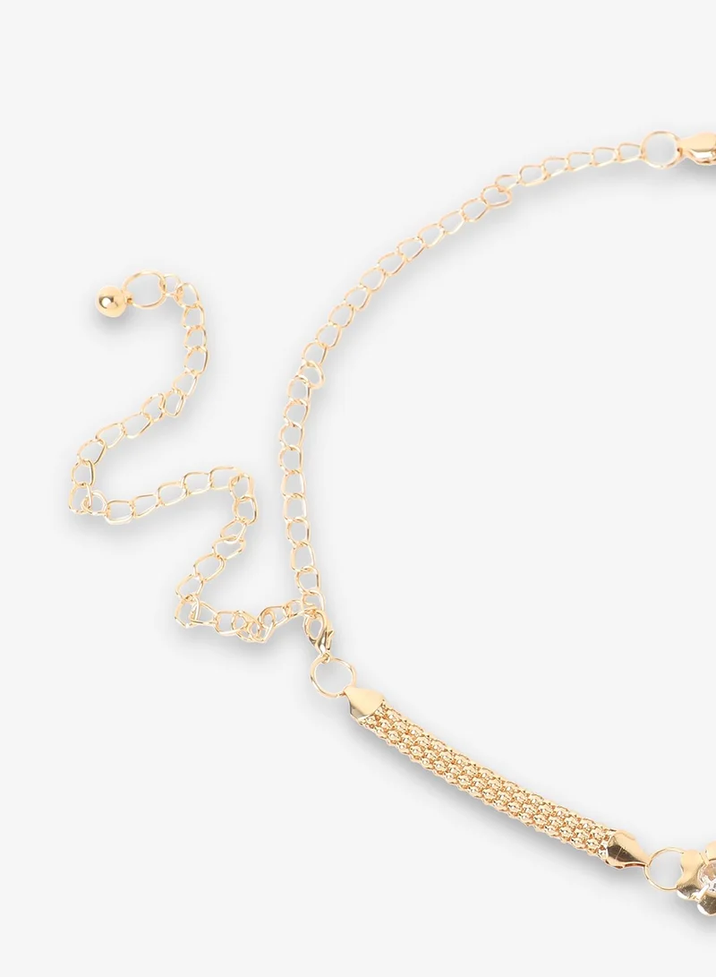 Haute Sauce Women Gold Textured Waist Belt