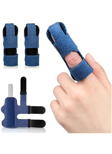 Finger Splint and Trigger Finger Brace for Arthritis Relief and Straightening, 2 Pcs Finger Support Protector Fits Index, Middle, and Ring Finger Pain