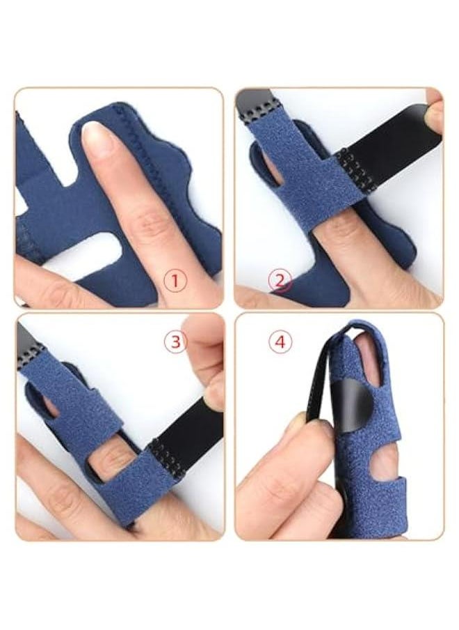 Generic - Finger Splint and Trigger Finger Brace for Arthritis Relief and Straightening, 2 Pcs Finger Support Protector Fits Index, Middle, and Ring Finger Pain - Image 1