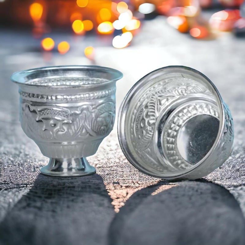 Sigaram German Silver 25 Inch Kum Kum Bharani Cup for Home Pooja Decor K2527 - Image 5