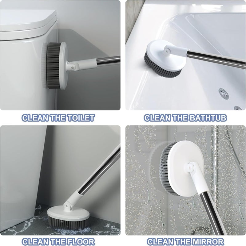 Clyton Silicone Toilet Brush with Holder Stand, Toilet Cleaning Brush and Soft Bristles Bathroom Cleaning Brush with Self Adhesive Wall Mounted Ventilated Drying Stand, Toilet Cleaning Brushes Set - Image 4