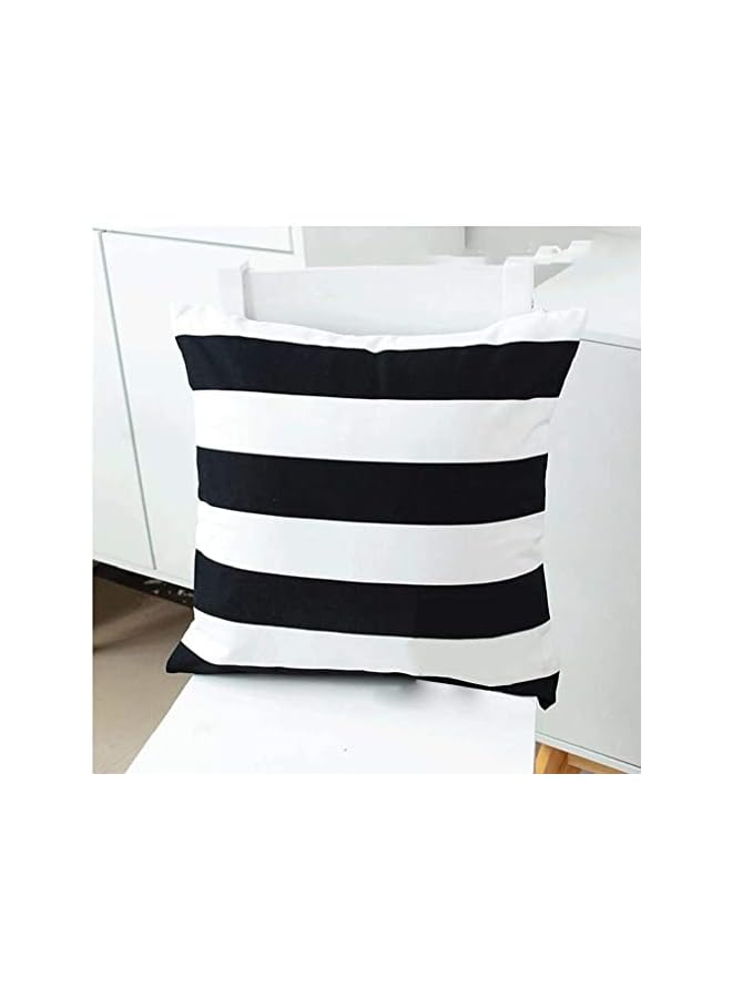 The Bros أغطية وسائد مخططة 18 x 18، أغطية وسائد زخرفية باللونين الأسود والأبيض، أغطية وسائد خارجية ناعمة من الألياف الدقيقة لوسائد الأريكة في المنزل، عبوة من 2 - Image 5