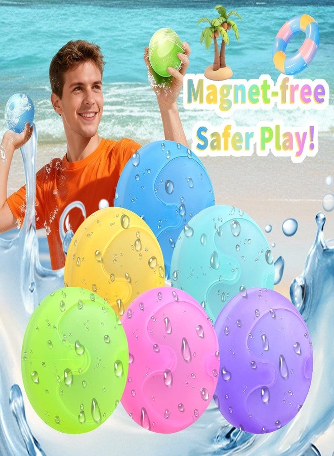 QETRABONE 6 Pcs Reusable Water Balloons, Magnets-Free Refillable Water Balloons Quick Fill, Summer Outdoor for Adults - Image 4
