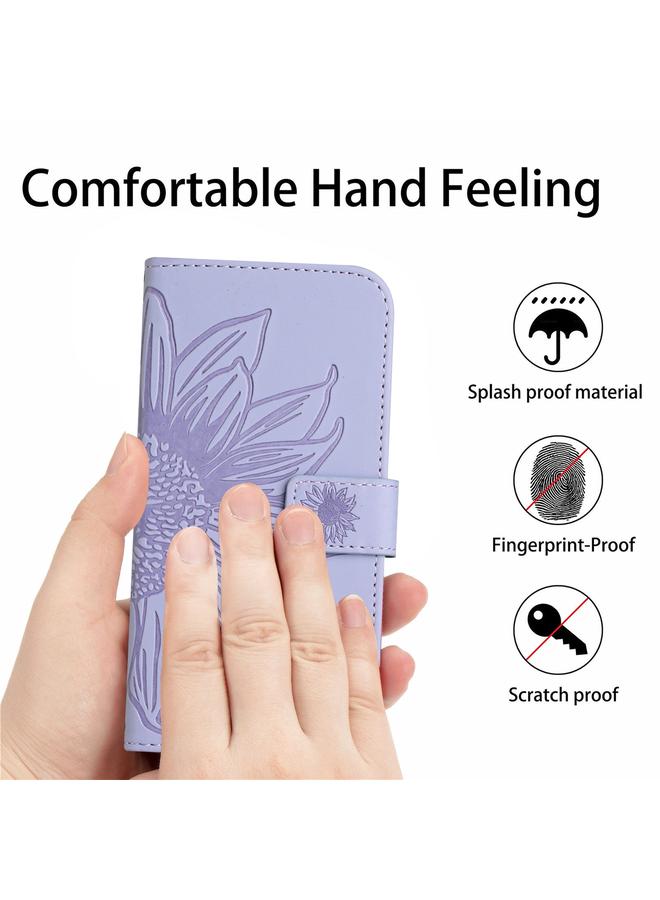 erorex Case For vivo S7 5G/V20 Pro/S7t 5G Skin Feel Sun Flower Pattern Flip Leather Phone Case with Lanyard - Image 4