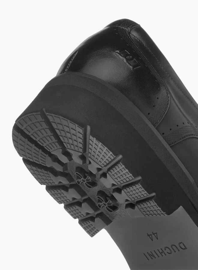 DUCHINI Men's Perforated Derby Shoes with Lace-Up Closure