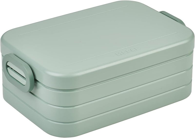 Mepal Lunch Box Midi - Lunch Box to Go - for 2 Sandwiches or 4 Slices of Bread - Snack & Lunch - Lunch Box Adults - Nordic sage - Image 1