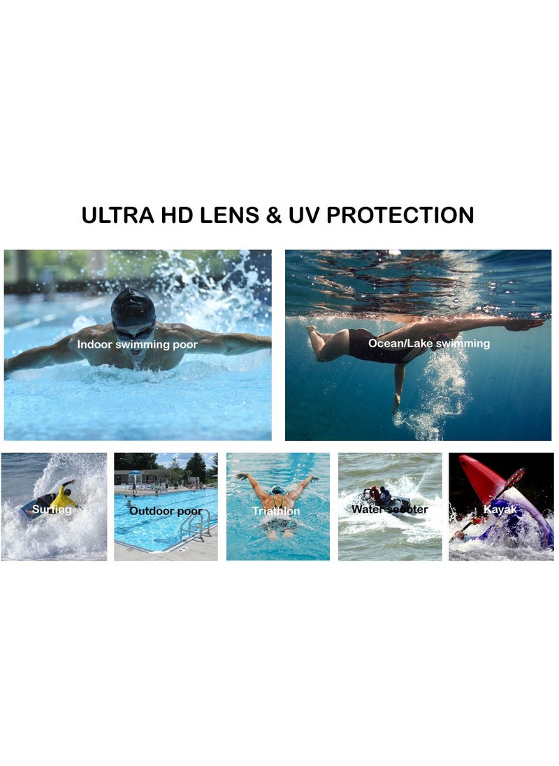 Whale Professional Adult Anti-fog UV protection Lens Men Women Swimming Goggles Waterproof Adjustable Silicone swim (Green)  - Image 2