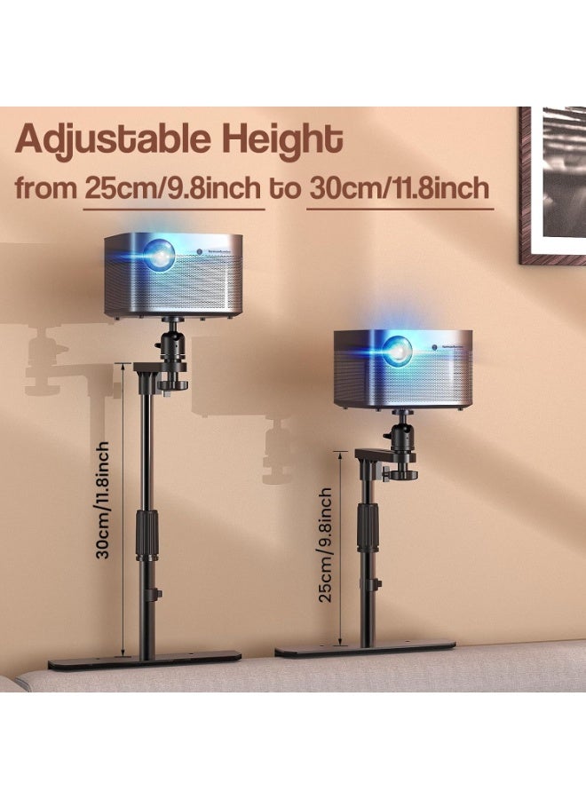 CENXI Plug in Bed Sofa Projector Stand, Height Adjustable Mount Base, 360° Rotation, Universal Bedside Projector Bracket Holder Compatible with Most Projectors with Cable Ties - Image 3