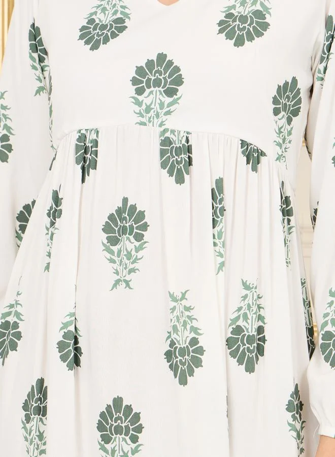 Styli Floral Tiered Dress