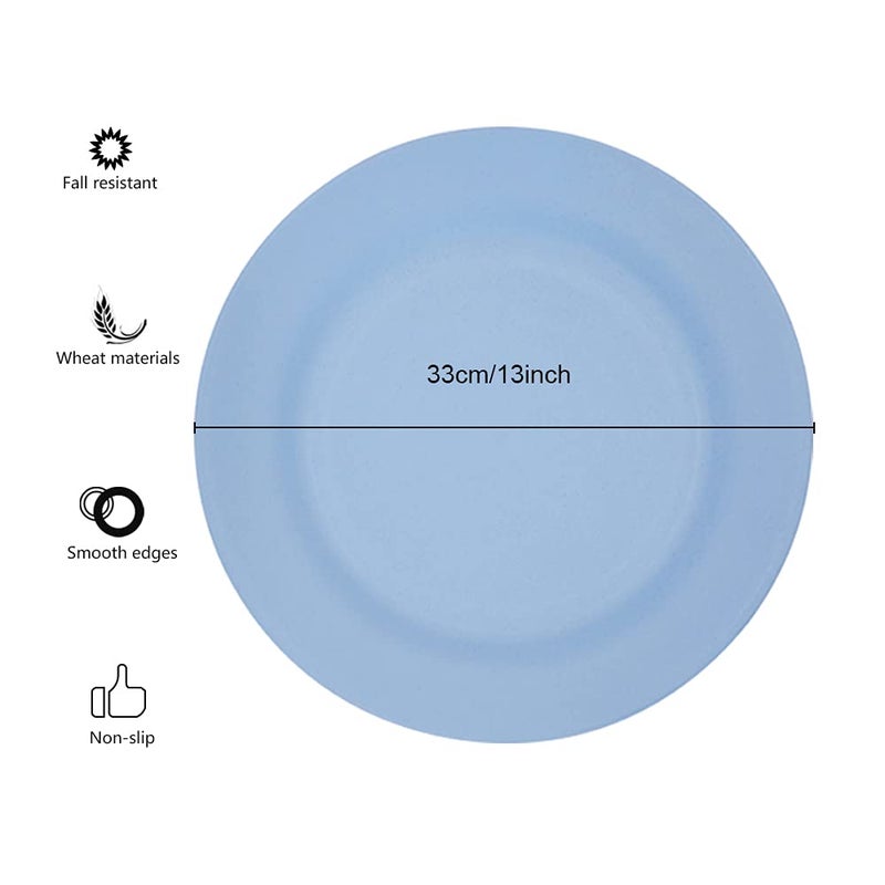 BangBoom 4 Pack 13 Inch Extra large Size Dinner Plate Sets, Delicious Pasta Plates, Unbreakable Dishes, Lightweight Salad Dinnerware, Reusable Dessert Tableware (33cm Beige) - Image 2