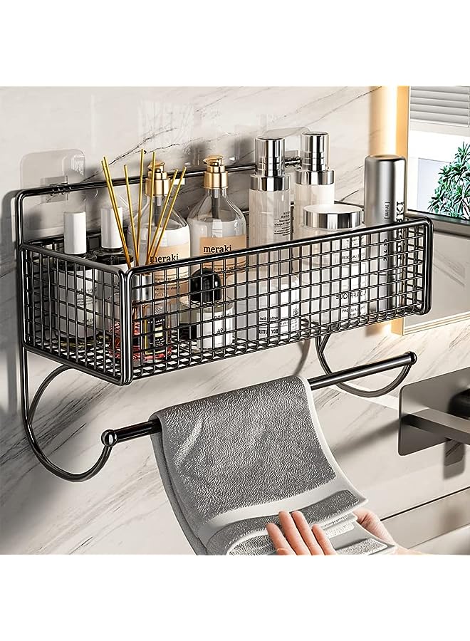 Antole Adhesive Shower Caddy, Shower Shelf, 2 Pack Bathroom Shower Organizer, Adhesive Shower Shelves with Towel Holder, No Drilling Rustproof Stainless Steel Bathroom Caddy for Shower Storage - Image 3