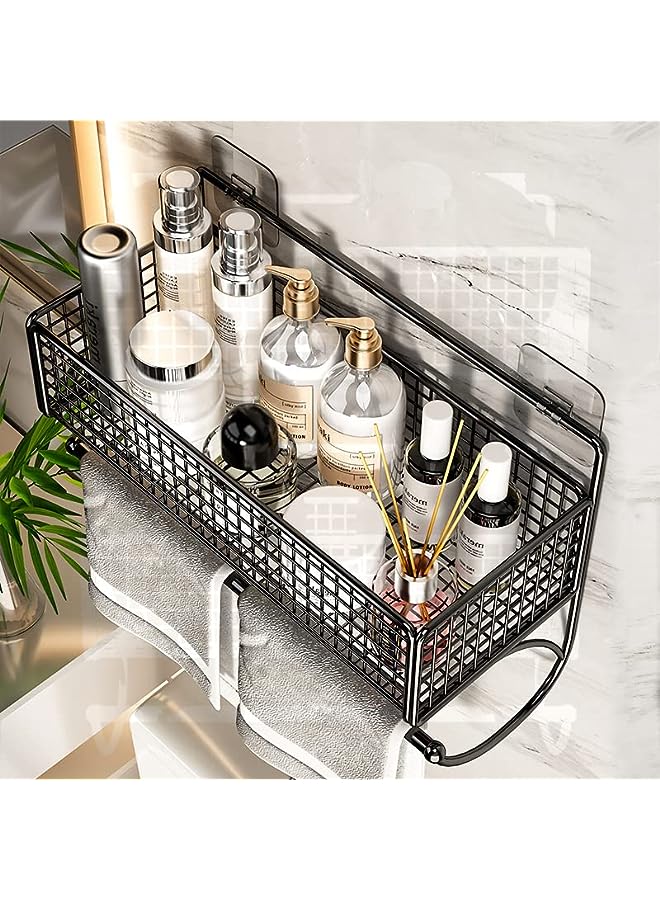 Antole Adhesive Shower Caddy, Shower Shelf, 2 Pack Bathroom Shower Organizer, Adhesive Shower Shelves with Towel Holder, No Drilling Rustproof Stainless Steel Bathroom Caddy for Shower Storage - Image 4