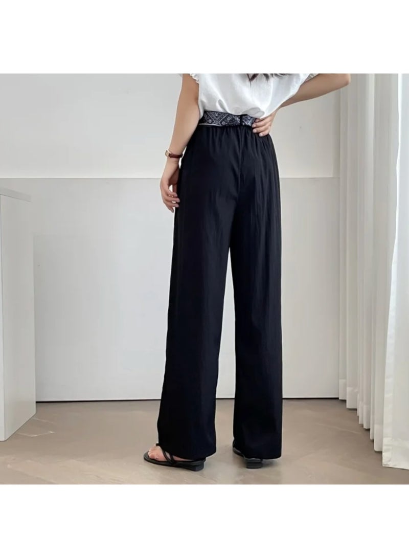 Silk Scarf Waist Belt Free Size Casual Trouser Pants for Women - Image 5