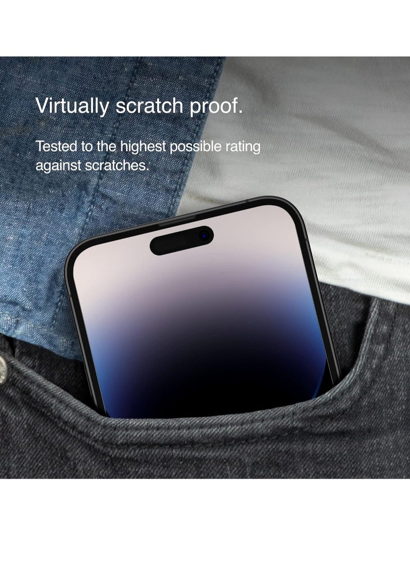 ELTRAZONE Privacy Tempered Glass iPhone 14 Pro Max screen protector, Treated Surface with Anti-Fingerprint Coating, Anti-Spy and Bubble Free Application, Included Easy Align Tray, iPhone case compatible - Image 2