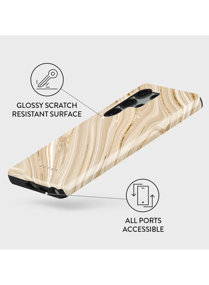 BURGA Samsung Galaxy S25 Ultra Mobile Phone Case Hybrid 2 Layer Hard Shell Silicone Protective Case, Scratch Resistant Shockproof Cover,Full Glam
