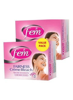fem Fem USA Fairness Creme Bleach (2x50g) | Enriched With Apple and Peach | Formulated For Fair Skin Tone | For Radiant Glow | Value Pack  - Image 1