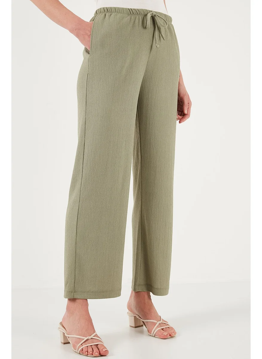 Lela Regular Fit Normal Waist Wide Leg Trousers Women's Trousers 5866117
