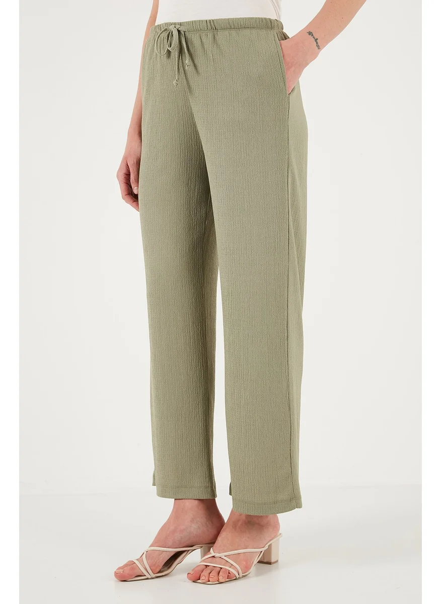 Lela Regular Fit Normal Waist Wide Leg Trousers Women's Trousers 5866117