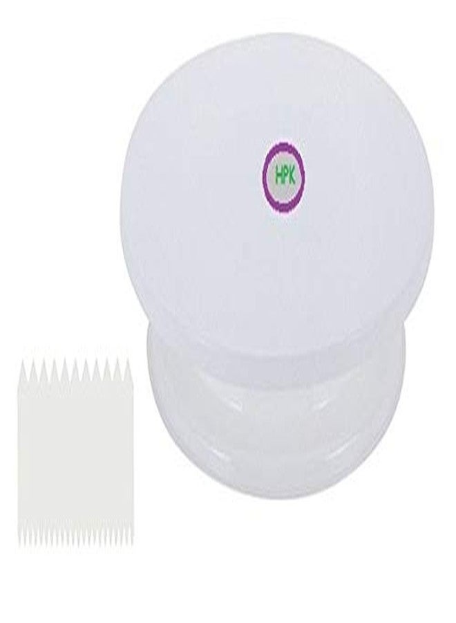 hpk 2 pcs Cake Deco Ration Turn Table with Cake icicng Scrapper(sku-hpk-gur-17) - Image 1