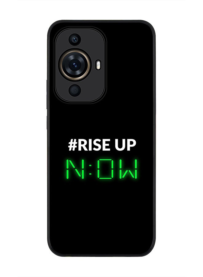 Stylizedd Rugged Black Edge case for Huawei nova 11 Pro, Slim fit Soft Case Flexible Rubber Edges Anti Drop TPU Gel Thin Cover - Rise Up - Image 1