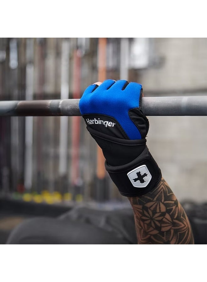هاربينجر قفازات تدريب هارب WRISTWRAP 2.0 - لون أزرق، مقاس XL - دعم قوي لتمارين الرفع المتقدمة والقوة - Image 5