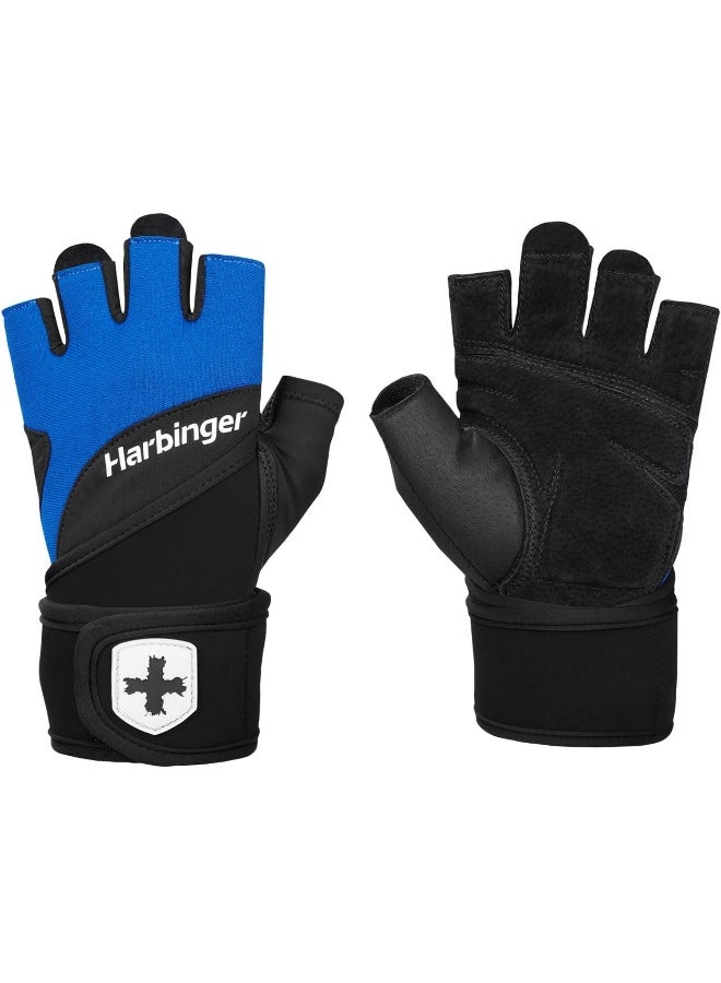 هاربينجر قفازات تدريب هارب WRISTWRAP 2.0 - لون أزرق، مقاس XL - دعم قوي لتمارين الرفع المتقدمة والقوة - Image 3