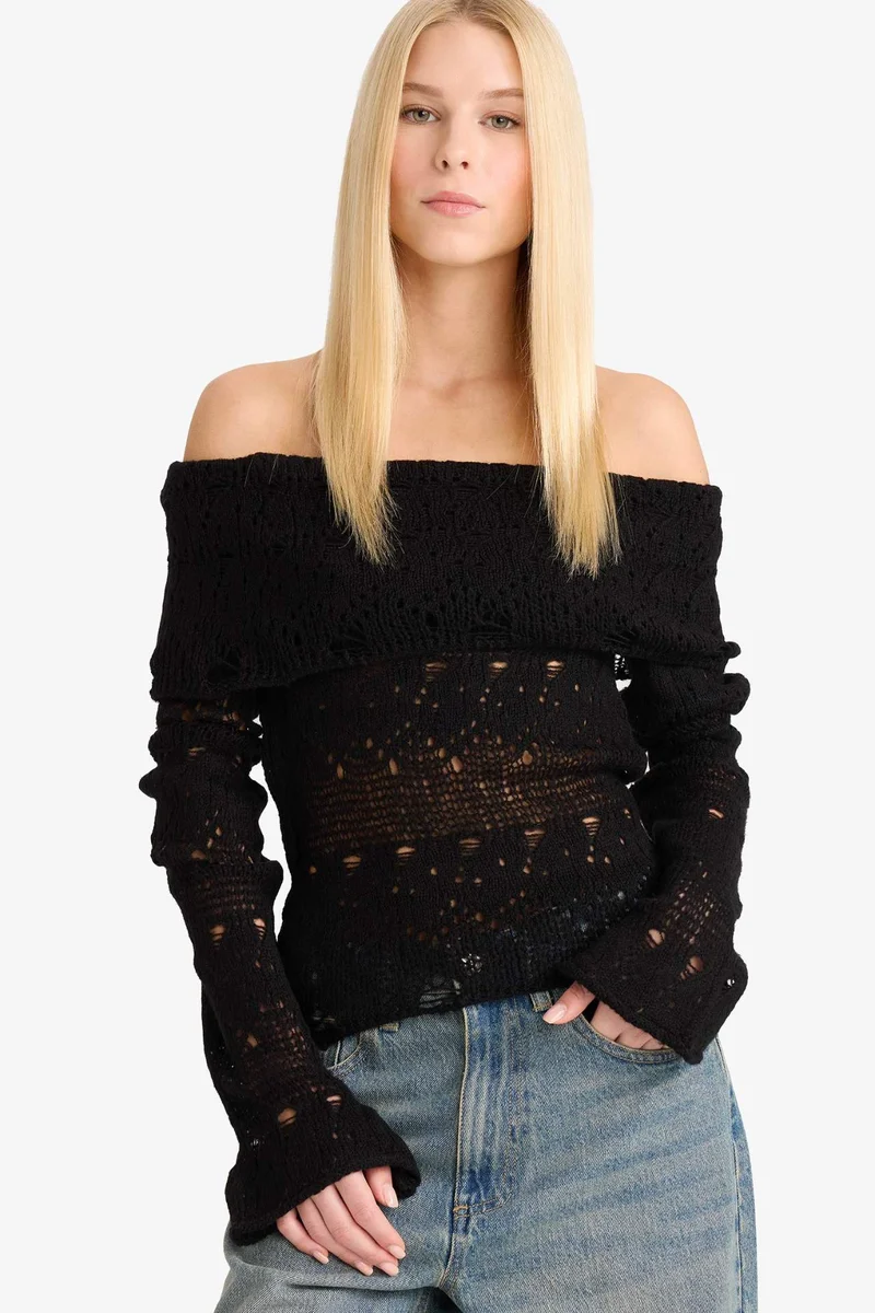 ديفاكتو Slim Fit Strapless Pullover
