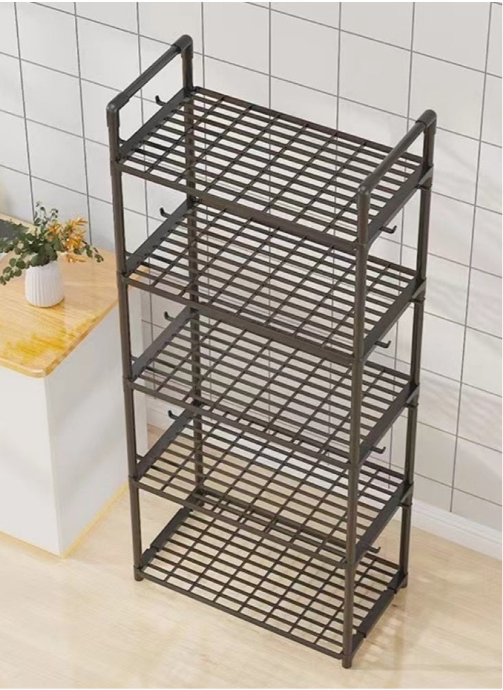 Kutis - 5-Tier Storage Shelving Rack Organizer Shelves For Home Bathroom Kitchen Office Garage Storage 50.5x27x147 cm - Image 1