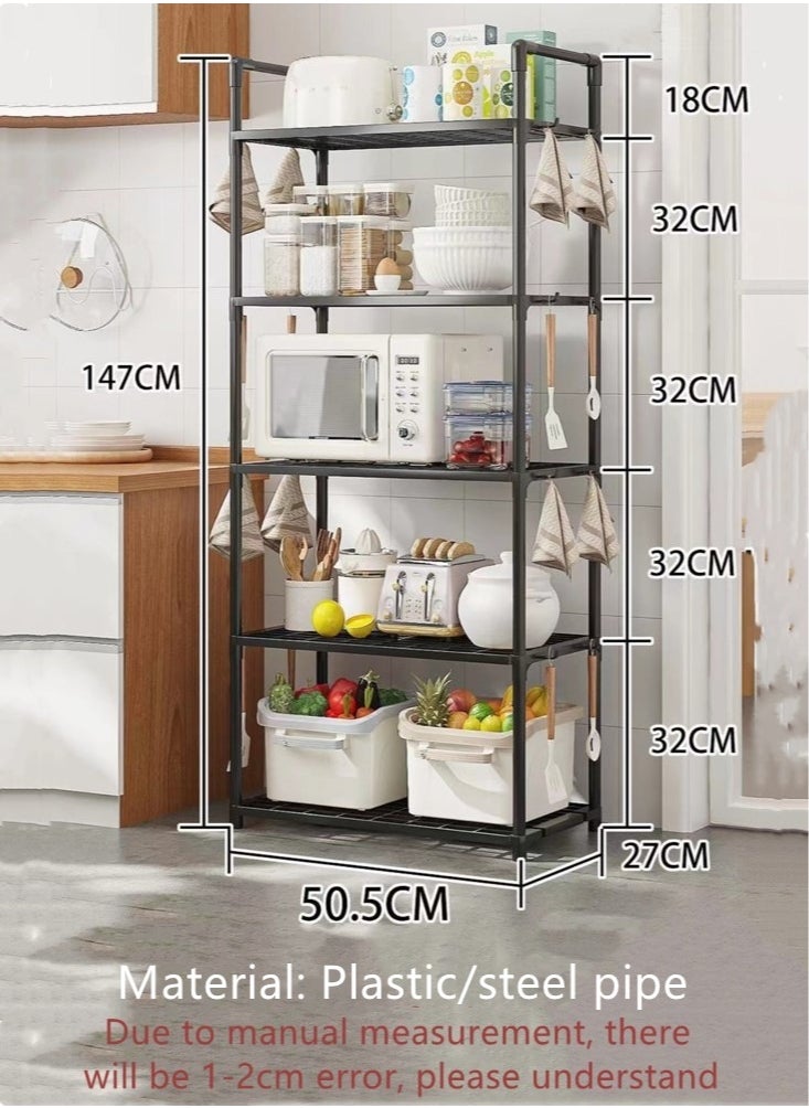 Kutis - 5-Tier Storage Shelving Rack Organizer Shelves For Home Bathroom Kitchen Office Garage Storage 50.5x27x147 cm - Image 1