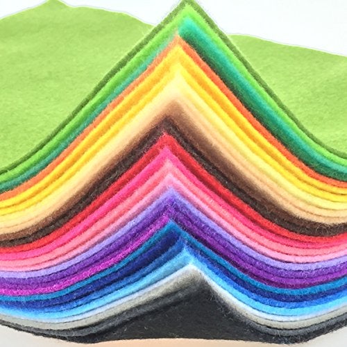 flic-flac 28pcs 8 x 8 inches (20cmx20cm) 1.4mm Thick Soft Felt Fabric Sheet Assorted Color Felt Pack DIY Craft Sewing Squares Nonwoven Patchwork - Image 3