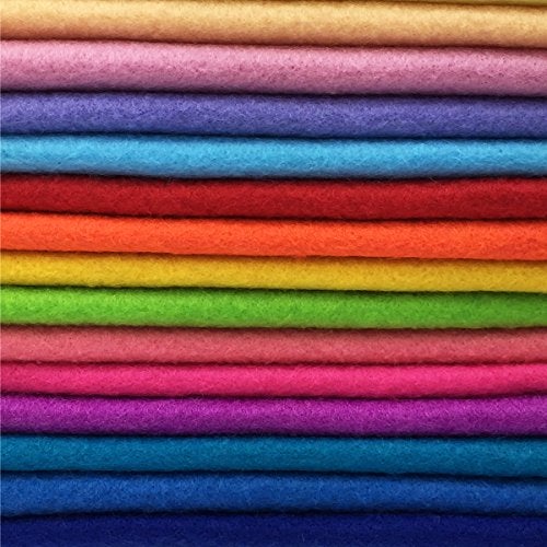 flic-flac 28pcs 8 x 8 inches (20cmx20cm) 1.4mm Thick Soft Felt Fabric Sheet Assorted Color Felt Pack DIY Craft Sewing Squares Nonwoven Patchwork - Image 1